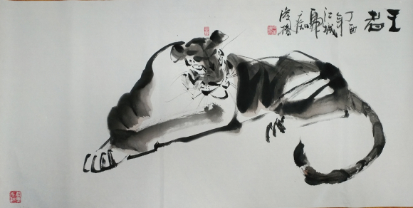 走进画家周汉桥的大写意泼墨虎世界